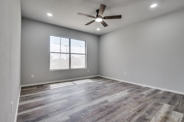 1004 Brae Loch Dr, Dallas, TX 75217 - spare room with ceiling fan, wood finished floors, and recessed lighting