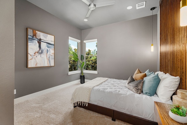 8990 Frostweed Rd, Frisco, TX 75035 - bedroom with carpet flooring, ceiling fan, and recessed lighting