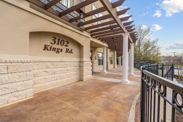 3102 Kings Rd Unit 2104, Dallas, TX 75219 - view of patio featuring a pergola