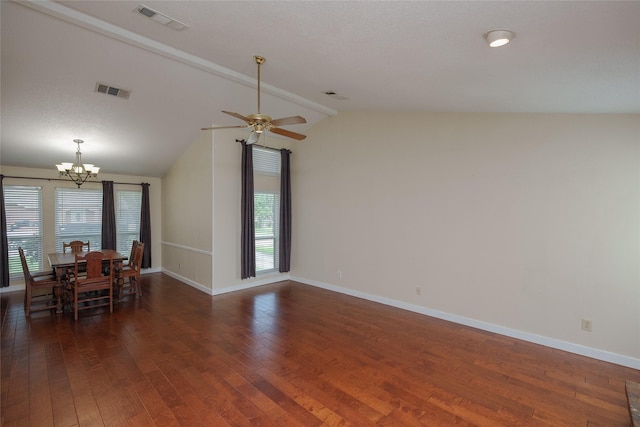4324 Thames Ct, Flower Mound, TX 75028 - living area featuring a chandelier, healthy amount of natural light, dark wood-style flooring, and a ceiling fan