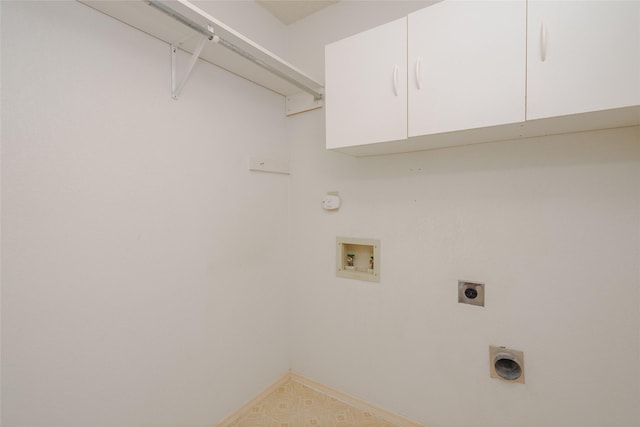4324 Thames Ct, Flower Mound, TX 75028 - laundry area with hookup for an electric dryer, cabinet space, and hookup for a washing machine