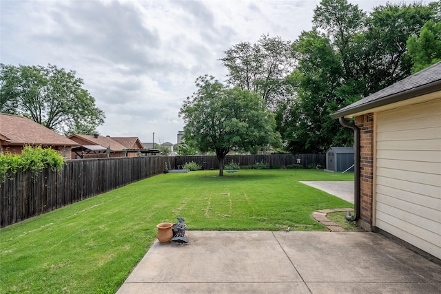 4324 Thames Ct, Flower Mound, TX 75028 - fenced backyard with a patio area and a shed