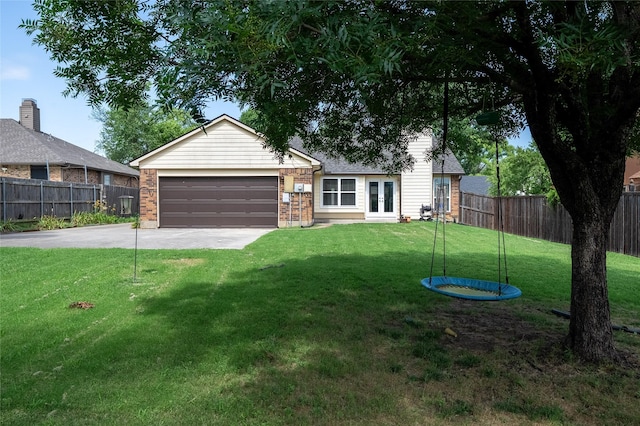 4324 Thames Ct, Flower Mound, TX 75028 - view of front of home featuring french doors, driveway, an attached garage, and brick siding