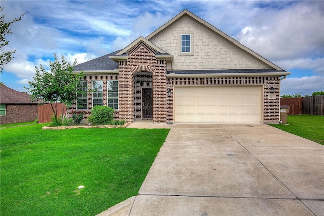 416 Mesa, Lone Oak, TX 75453 - traditional-style home with brick siding, concrete driveway, a garage, and roof with shingles