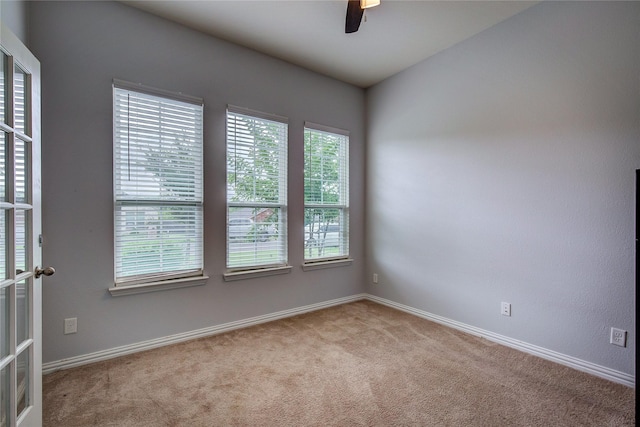 416 Mesa, Lone Oak, TX 75453 - spare room featuring a ceiling fan and carpet flooring