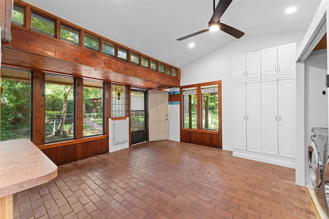 1227 N Irving Heights Dr, Irving, TX 75061 - interior space with vaulted ceiling and independent washer and dryer