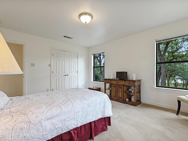 1210 Oak View Ct, Oak Point, TX 75068 - bedroom with multiple windows, light carpet, and a closet