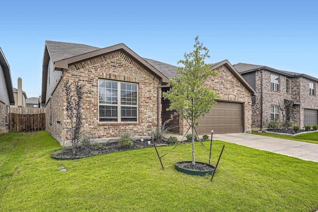 8009 Gangway Dr, Fort Worth, TX 76179 - view of front of house featuring brick siding, concrete driveway, a garage, and a shingled roof