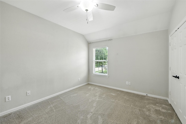 2908 Carterton Ct, Flower Mound, TX 75022 - carpeted empty room with a ceiling fan and vaulted ceiling