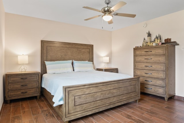 7220 Elderberry Ln, Dallas, TX 75249 - bedroom with wood finish floors and a ceiling fan