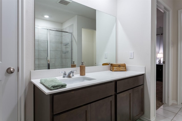 408 Cultivator Ct, Josephine, TX 75189 - full bathroom featuring a shower stall, vanity, and tile patterned floors