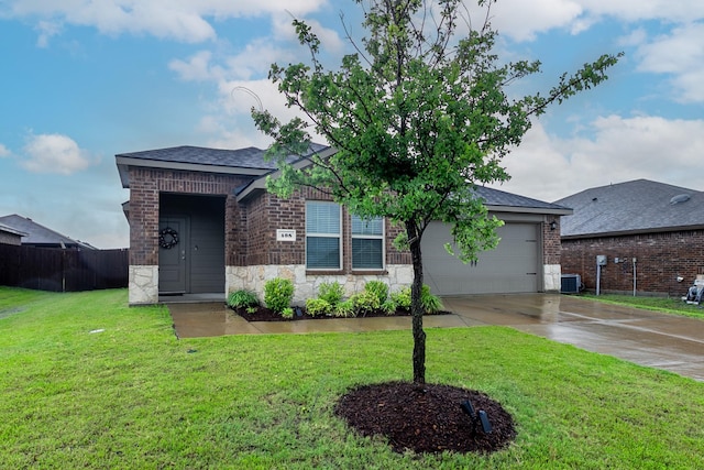 408 Cultivator Ct, Josephine, TX 75189 - view of front of property with brick siding, concrete driveway, stone siding, roof with shingles, and an attached garage