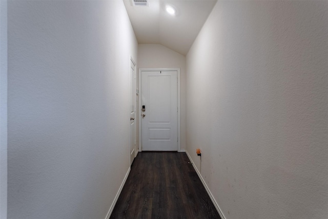 408 Cultivator Ct, Josephine, TX 75189 - corridor with dark wood-type flooring and lofted ceiling