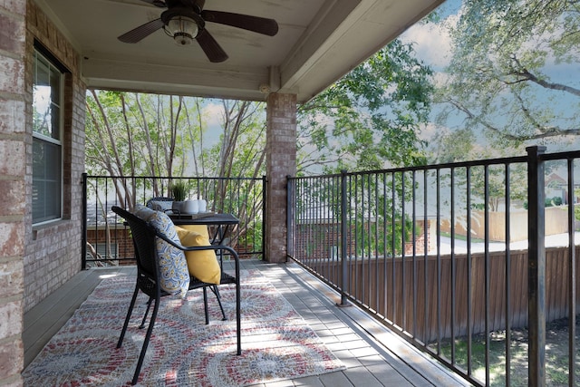 9705 Southern Hills Dr, Plano, TX 75025 - balcony featuring a ceiling fan