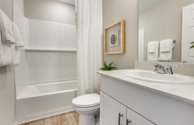 14159 Maida Dr, Pilot Point, TX 76258 - full bathroom featuring vanity, wood finished floors, and shower / bath combination with curtain