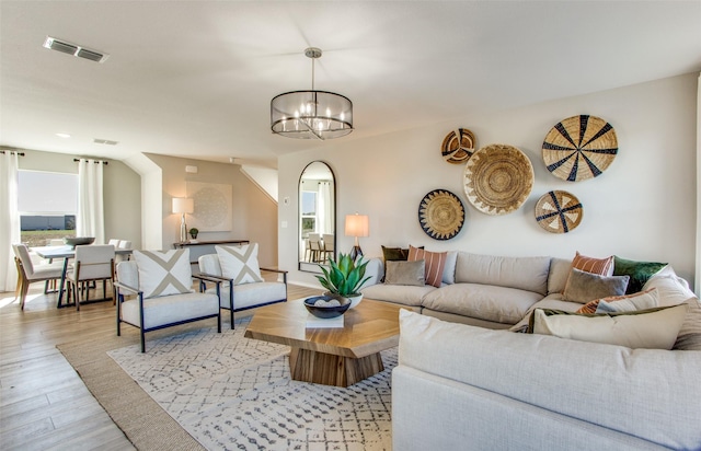 14159 Maida Dr, Pilot Point, TX 76258 - living area with a chandelier and light wood-style flooring