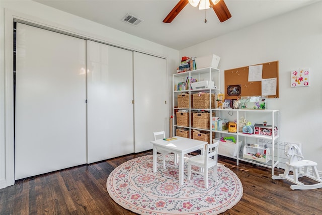 4321 El Campo Ave, Fort Worth, TX 76107 - game room featuring wood finished floors and a ceiling fan