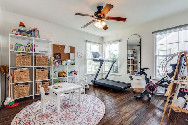 4321 El Campo Ave, Fort Worth, TX 76107 - game room featuring wood finished floors and ceiling fan