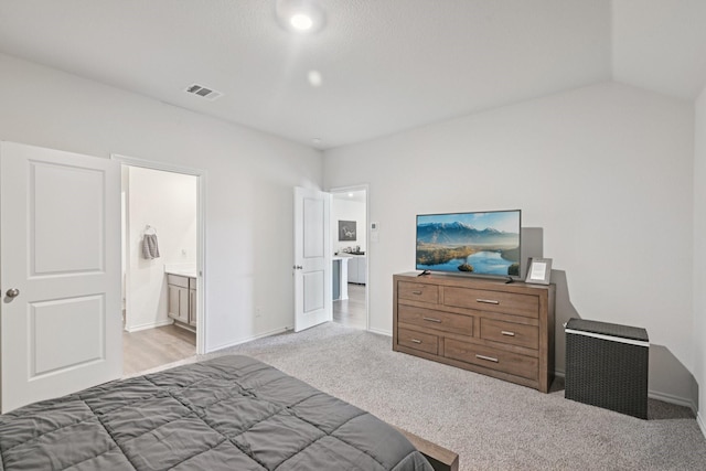 288 Thoroughbred St, Waxahachie, TX 75165 - bedroom featuring carpet, ensuite bathroom, and vaulted ceiling