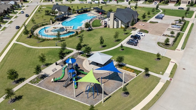 1160 Kirkham Way, Fort Worth, TX 76247 - drone / aerial view of a pool area and a park