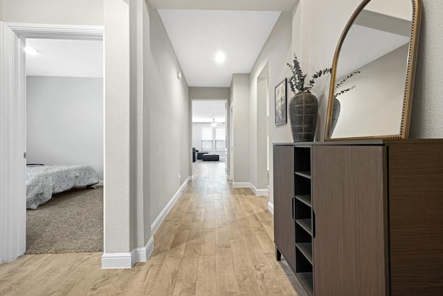 1160 Kirkham Way, Fort Worth, TX 76247 - hallway featuring light wood-style flooring and recessed lighting