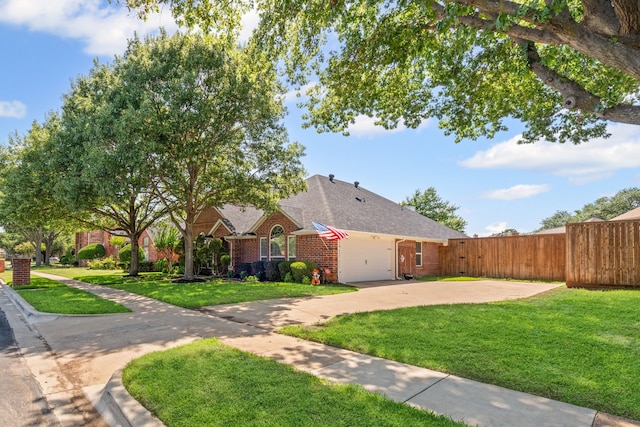 416 Springhill Dr, Hurst, TX 76054 - view of front of house with brick siding, a garage, roof with shingles, and driveway