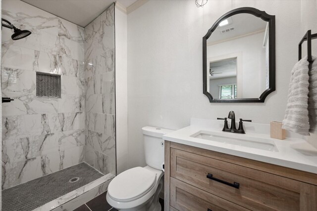 1205 Columbia Cir, Corsicana, TX 75110 - bathroom featuring vanity and a marble finish shower