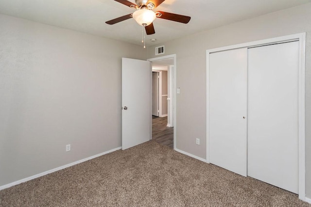 4229 Shagbark St, Fort Worth, TX 76137 - unfurnished bedroom featuring carpet flooring, a closet, and a ceiling fan
