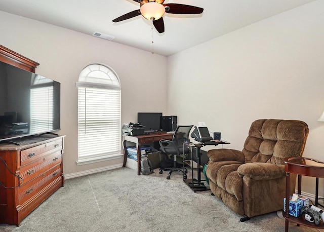 505 Reatta Dr, Justin, TX 76247 - office space featuring a ceiling fan and carpet