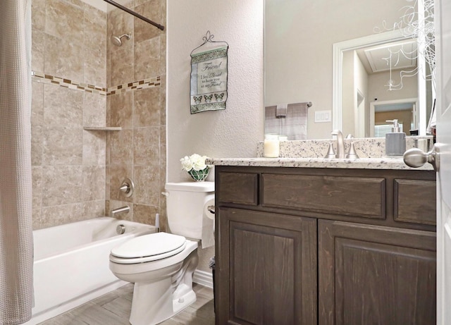 505 Reatta Dr, Justin, TX 76247 - full bathroom with shower / tub combo with curtain and vanity
