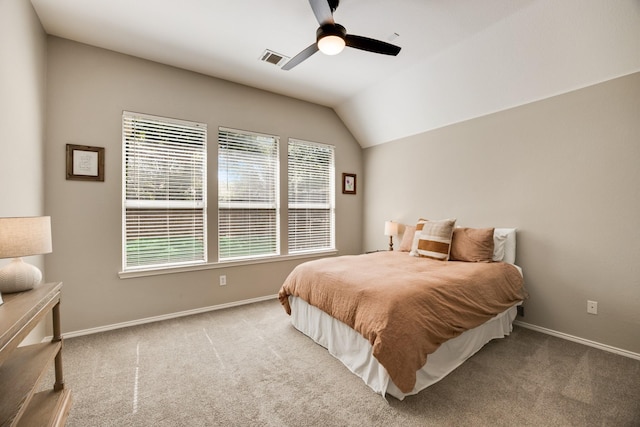 2823 Coteau Way, Dallas, TX 75227 - carpeted bedroom with lofted ceiling and a ceiling fan