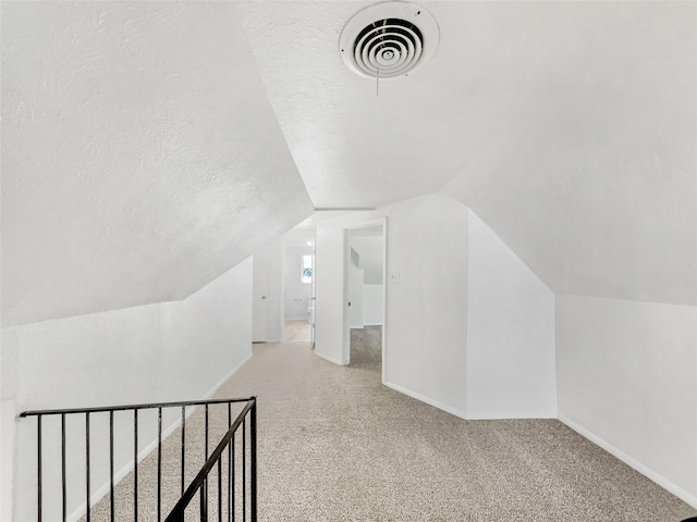 5941 Ten Mile Bridge Rd, Fort Worth, TX 76135 - bonus room with carpet flooring, lofted ceiling, and a textured ceiling