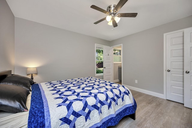 5125 Susan Lee Ln, North Richland Hills, TX 76180 - bedroom featuring light wood-type flooring and ceiling fan