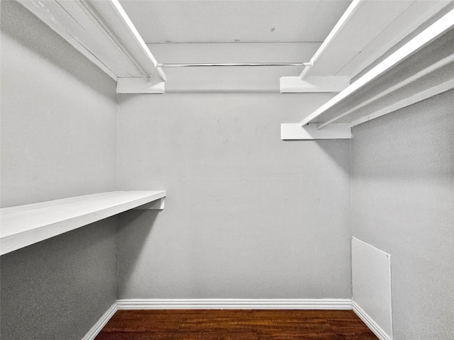 6620 Eastridge Dr Unit 219, Dallas, TX 75231 - walk in closet with dark wood finished floors