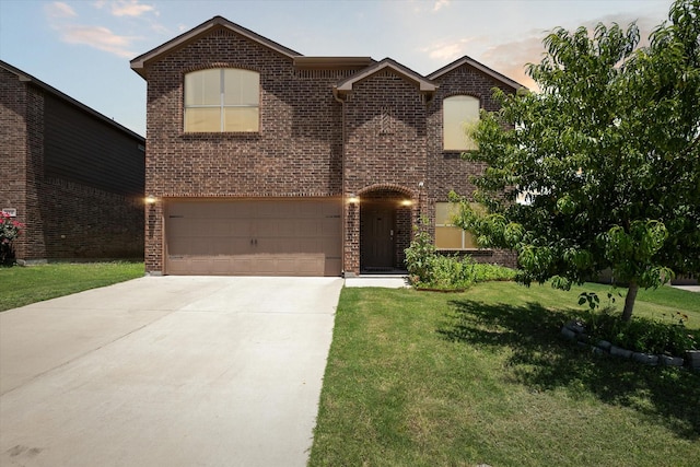 616 Cameron Way, Azle, TX 76020 - view of front facade featuring a front yard, concrete driveway, an attached garage, and brick siding