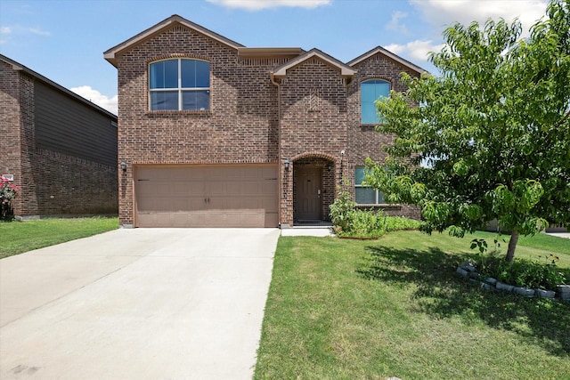 616 Cameron Way, Azle, TX 76020 - view of front facade with a front lawn, driveway, an attached garage, and brick siding