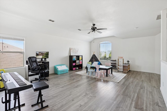 616 Cameron Way, Azle, TX 76020 - home office featuring wood finished floors and ceiling fan