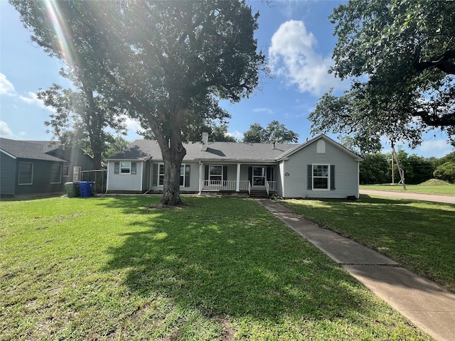 2928 Pine Ave, Waco, TX 76708 - single story home featuring a porch, a front yard, and a chimney