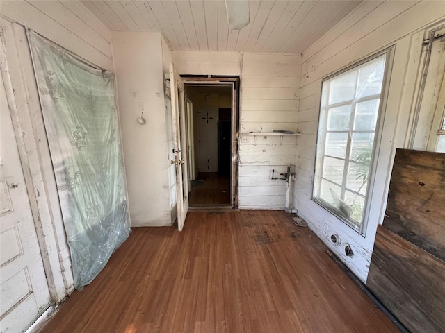 2928 Pine Ave, Waco, TX 76708 - washroom featuring wood finished floors, wooden ceiling, and wood walls