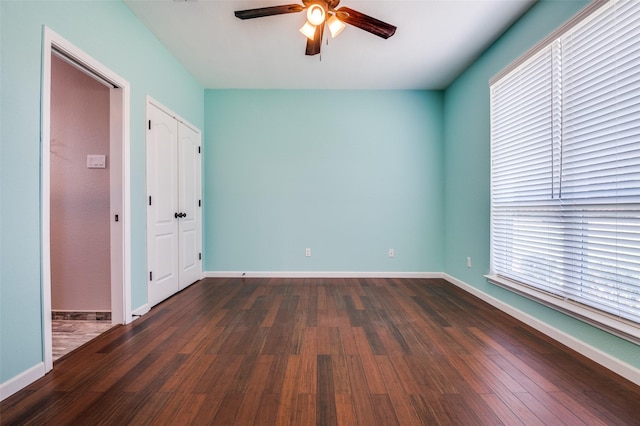 6051 W Fall Dr, Midlothian, TX 76065 - unfurnished room featuring a ceiling fan and dark wood finished floors