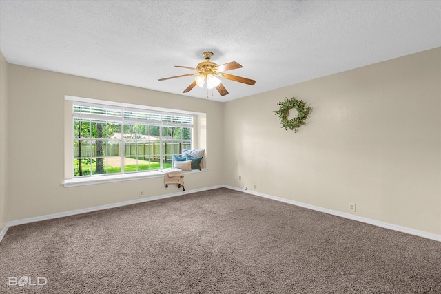 110 Elmview Ln, Haughton, LA 71037 - spare room featuring ceiling fan, carpet flooring, and a textured ceiling