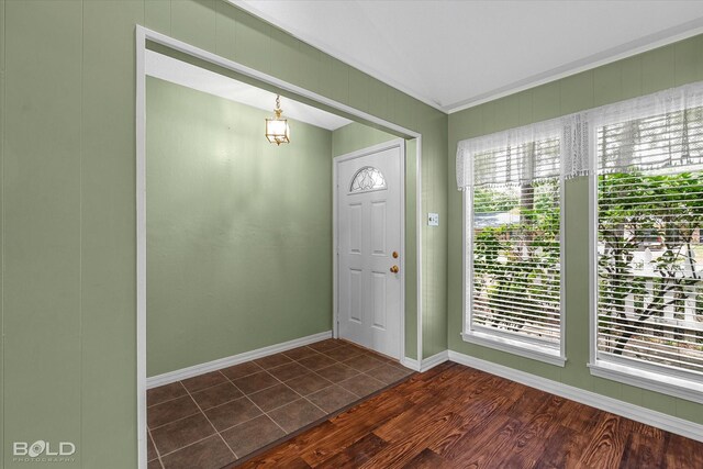 110 Elmview Ln, Haughton, LA 71037 - entrance foyer with baseboards and dark wood-style flooring