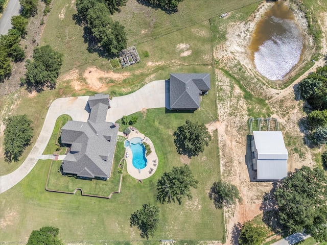830 Cemetery Rd, Decatur, TX 76234 - aerial view of a pool and a nearby body of water