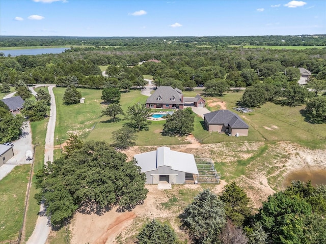 830 Cemetery Rd, Decatur, TX 76234 - view from above of property with a heavily wooded area and a large body of water