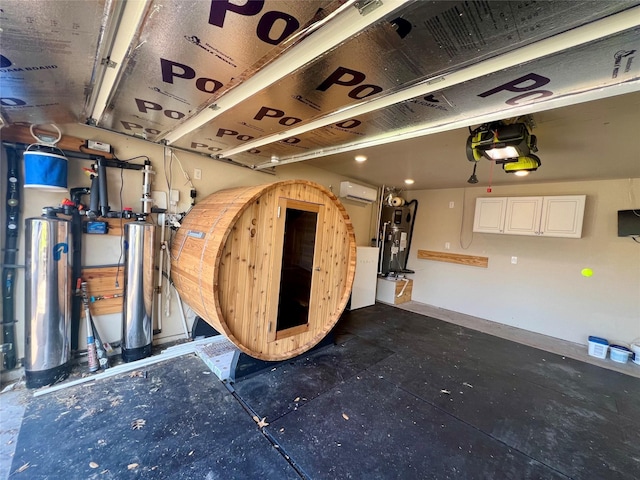 484 Harding Ln, Lavon, TX 75166 - garage with a wall mounted AC and a garage door opener