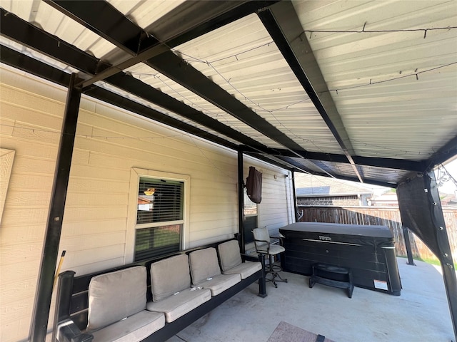 484 Harding Ln, Lavon, TX 75166 - view of patio with a hot tub