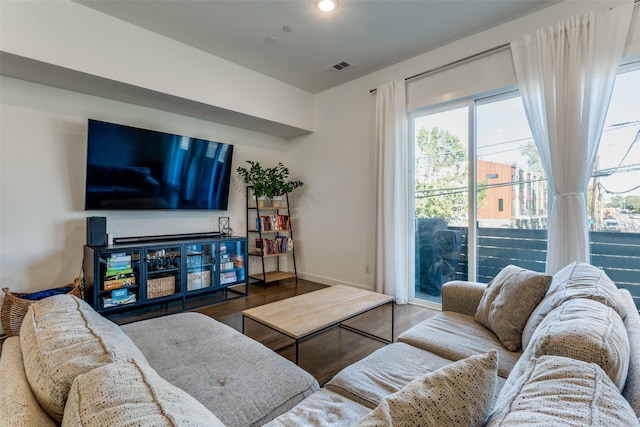 1901 N Carroll Ave Unit 104, Dallas, TX 75204 - living room featuring wood finished floors and baseboards