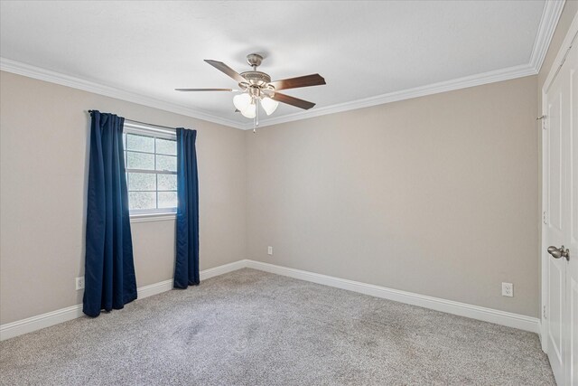 4632 Ivanhoe Dr, Fort Worth, TX 76132 - carpeted empty room with a ceiling fan and crown molding