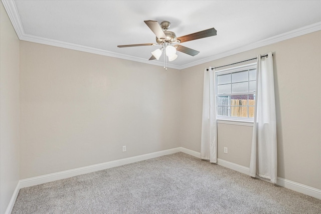 4632 Ivanhoe Dr, Fort Worth, TX 76132 - unfurnished room with ornamental molding, carpet floors, and ceiling fan