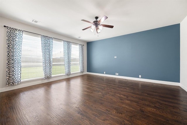 1020 Perennial Ln, Little Elm, TX 75068 - empty room with ceiling fan and dark wood-type flooring